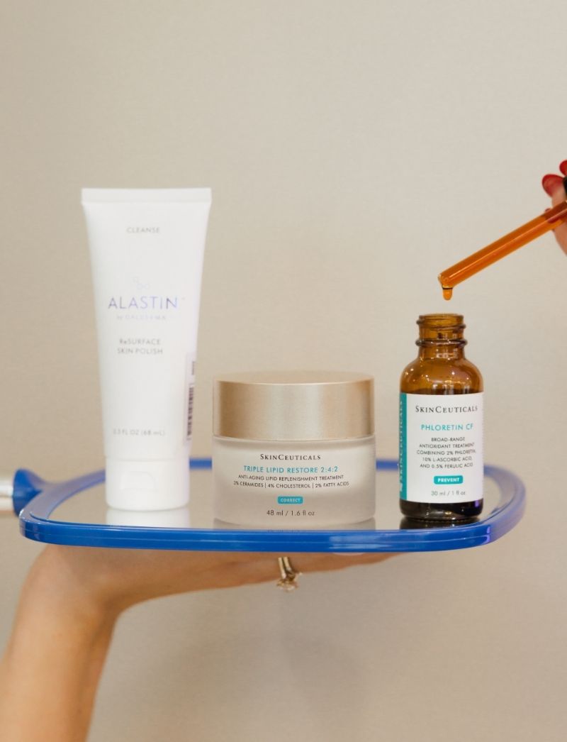 skincare products at aesthetica
